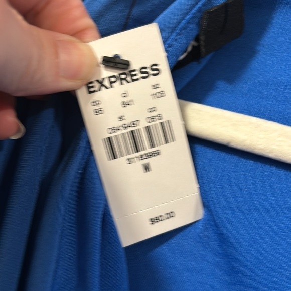 Express blue mock neck open back bodysuit size Medium - Picture 6 of 10
